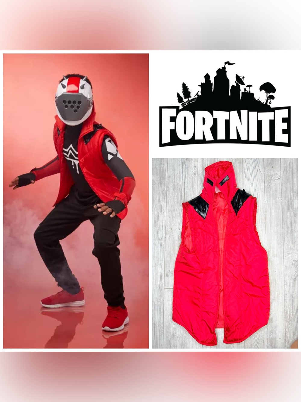 X-Lord Fortnite sleeveless vest Halloween costume dress up cosplay teen vest